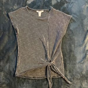 Cap sleeve striped top